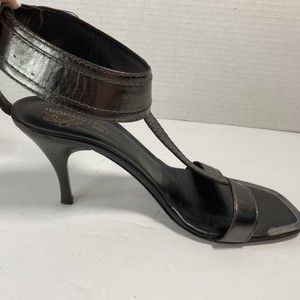 Donald J Pliner Womens Suede Buckle Ankle Heels “Nata” Bronze Size 8.5